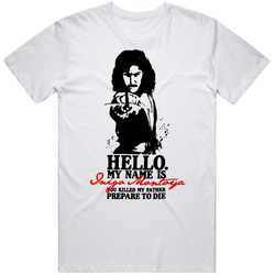 Princess Bride Hello My Name Is Retro Graphic Unisex Cotton White Classic T Shirt