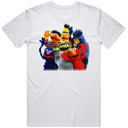 Sesame Street Friends Retro Graphic Unisex Cotton White Classic T Shirt