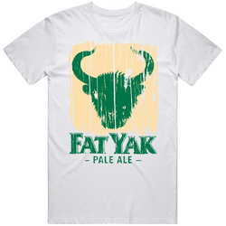 Fat Yak Pale Ale Retro Graphic Unisex Cotton White Classic T Shirt