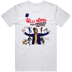Willy Wonka And The Chocolate Factory Retro Graphic Unisex Cotton White Classic T Shirt