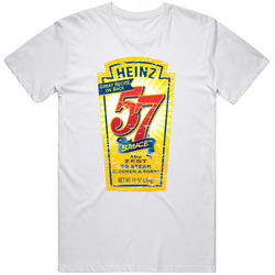 Heinz 57 Sauce  Logo Cool Food Gift Distressed Retro Graphic Unisex Cotton White Classic T Shirt