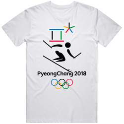 Alpine Skiing Pyeongchang 2018 Winter Olympics South Korea Retro Graphic Unisex Cotton White Classic T Shirt