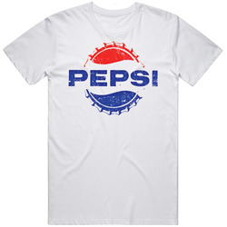 Vintage Distressed 60's Pepsi Logo Retro Graphic Unisex Cotton White Classic T Shirt