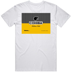 Cuban Cigar Tobacco Cohiba  Havana Habanos Smoke Logo Label .png Retro Graphic Unisex Cotton White Classic T Shirt