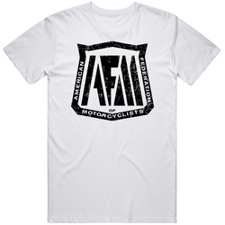 Afm American Federation Of Motorcyclists Automobile Motorcycle Parts Cool Brand Logo Emblem Retro Graphic Unisex Cotton White Classic T Shirt