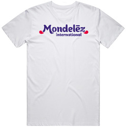 Mondelez International Logo Popular Food Chocolate Snack Craving Dessert Brand Fan Gift Retro Graphic Unisex Cotton White Classic T Shirt