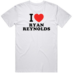 I Heart Ryan Reynolds Action Movie Star Actor Fan Retro Graphic Unisex Cotton White Classic T Shirt