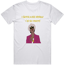 Bruno Mars Uptown Funk Kiss Myself So Pretty Retro Graphic Unisex Cotton White Classic T Shirt