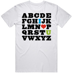 I Love You Retro Graphic Unisex Cotton White Classic T Shirt