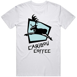 Caribou Coffee Label Retro Graphic Unisex Cotton White Classic T Shirt