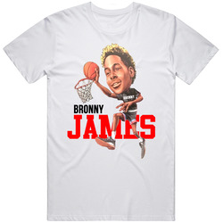 Bronny James First Dunk Warm Up Lebron Basketball Retro Graphic Unisex Cotton White Classic T Shirt