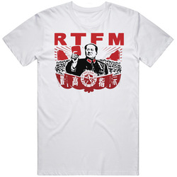 Chairman Mao Rtfm The It Crowd Popular Tv Show Retro Graphic Unisex Cotton White Classic T Shirt