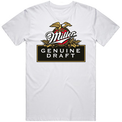 Miller Genuine Draft Mgd Cool Beer Brewery Logo Retro Graphic Unisex Cotton White Classic T Shirt
