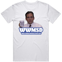 Wwmsd What Would Michael Scott Do The Office Fan Retro Graphic Unisex Cotton White Classic T Shirt