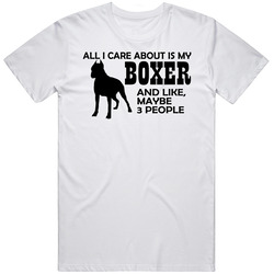 All I Care About Is My Boxer Retro Graphic Unisex Cotton White Classic T Shirt