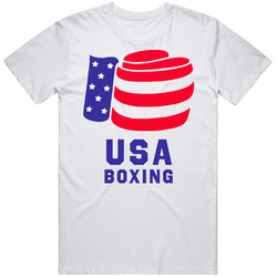 Usa Boxing Patriotic Fighter Glove Retro Graphic Unisex Cotton White Classic T Shirt
