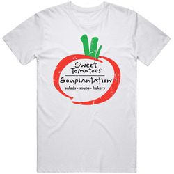 Souplantation And Sweet Tomatoes Fast Food Restaurant Distressed Look Retro Graphic Unisex Cotton White Classic T Shirt