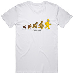 Homersapien Retro Graphic Unisex Cotton White Classic T Shirt