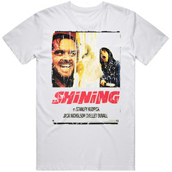 The Shining Movie Poster Retro Aged Look Retro Graphic Unisex Cotton White Classic T Shirt