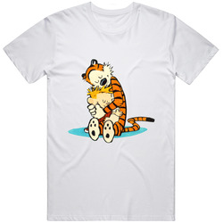 Calvin And Hobbes  6 Retro Graphic Unisex Cotton White Classic T Shirt