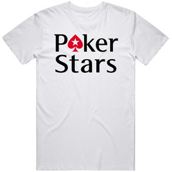 New Pokerstars Logo Wsop White Retro Graphic Unisex Cotton White Classic T Shirt