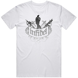 Infidel Funny Ak47 Machine Gun Logo T Retro Graphic Unisex Cotton White Classic T Shirt