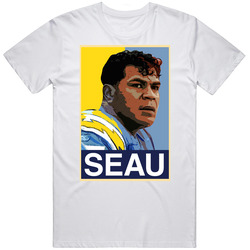 Junior Seau San Diego New England Football Linebacker Retro Graphic Unisex Cotton White Classic T Shirt