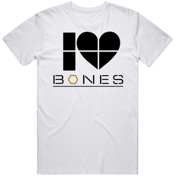 I Love Heart Bones Tv Show Retro Graphic Unisex Cotton White Classic T Shirt