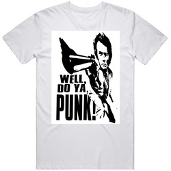 Dirty Harry Do ya Punk Clint JOE Retro Graphic Unisex Cotton White Classic T Shirt