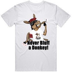 Never Bluff A Donkey Poker Hold Em Funny Retro Graphic Unisex Cotton White Classic T Shirt
