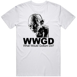 What Would Gollum Do Lord Of The Rings Retro Graphic Unisex Cotton White Classic T Shirt