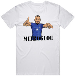 Olympiakos Fulham Hellas Kostas Mitroglou Pistolero Mitrogoal Soccer Retro Graphic Unisex Cotton White Classic T Shirt