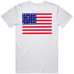 Corporate American Flag Retro Graphic Unisex Cotton White Classic T Shirt