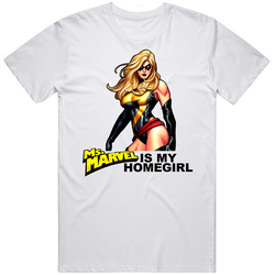 Ms Marvel Is My Homegirl Superhero Comic Retro Graphic Unisex Cotton White Classic T Shirt