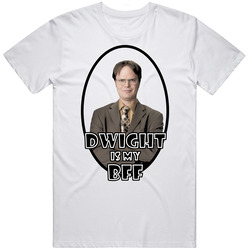 Dwight Schrute Is My Bff Retro Graphic Unisex Cotton White Classic T Shirt