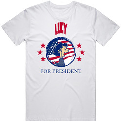 Lucy Van Pelt Brown For President Peanuts Comic Series Fan Gift Retro Graphic Unisex Cotton White Classic T Shirt