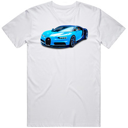 Bugatti Chiron Blue Retro Graphic Unisex Cotton White Classic T Shirt