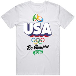 Usa Rio 2016 Summer Olympic Games Sports Fan Retro Graphic Unisex Cotton White Classic T Shirt