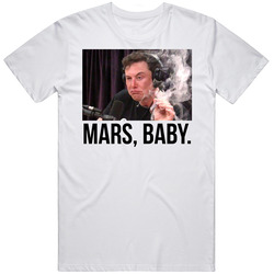 Mars Baby Elon Musk Spacex Falcon Heavy Space Retro Graphic Unisex Cotton White Classic T Shirt