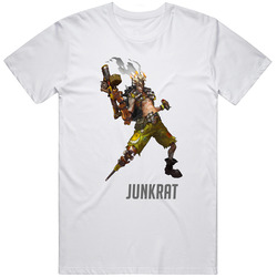 Junkrat Overwatch Hero Defensive Hero Video Game Tee Unisex Apparel Retro Graphic Unisex Cotton White Classic T Shirt