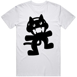 Monstercat White T Shirt Cute Cat Meow Logo Standard Xsm-6xl Nice Tee Retro Graphic Unisex Cotton White Classic T Shirt