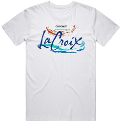 La Croix Coconut Sparkling Water Halloween Costume Retro Graphic Unisex Cotton White Classic T Shirt