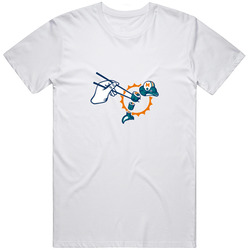 Miami Dolphins Sushi Retro Graphic Unisex Cotton White Classic T Shirt