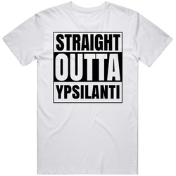 Straight Outta Ypsilanti Michigan City Compton Parody Retro Graphic Unisex Cotton White Classic T Shirt
