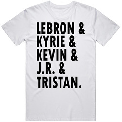 Lebron Kyrie Kevin J.r. Tristan Cleveland Basketball Retro Graphic Unisex Cotton White Classic T Shirt