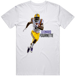Leonard Fournette Heisman Lsu Tigers Running Back Football Retro Graphic Unisex Cotton White Classic T Shirt