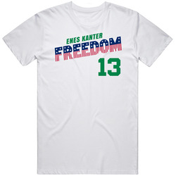 Enes Kanter Freedom 13 Favorite Player Basketball Us Citizen Retro Graphic Unisex Cotton White Classic T Shirt