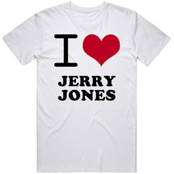 Jerry Jones I Love Heart Dallas Texas Sports Football Retro Graphic Unisex Cotton White Classic T Shirt
