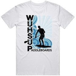 Wuhsup Sup Stand Up Paddleboard Retro Graphic Unisex Cotton White Classic T Shirt