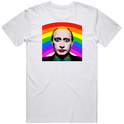 Gay Russia Putin Sochi 2014 Pro Gay Rights Retro Graphic Unisex Cotton White Classic T Shirt